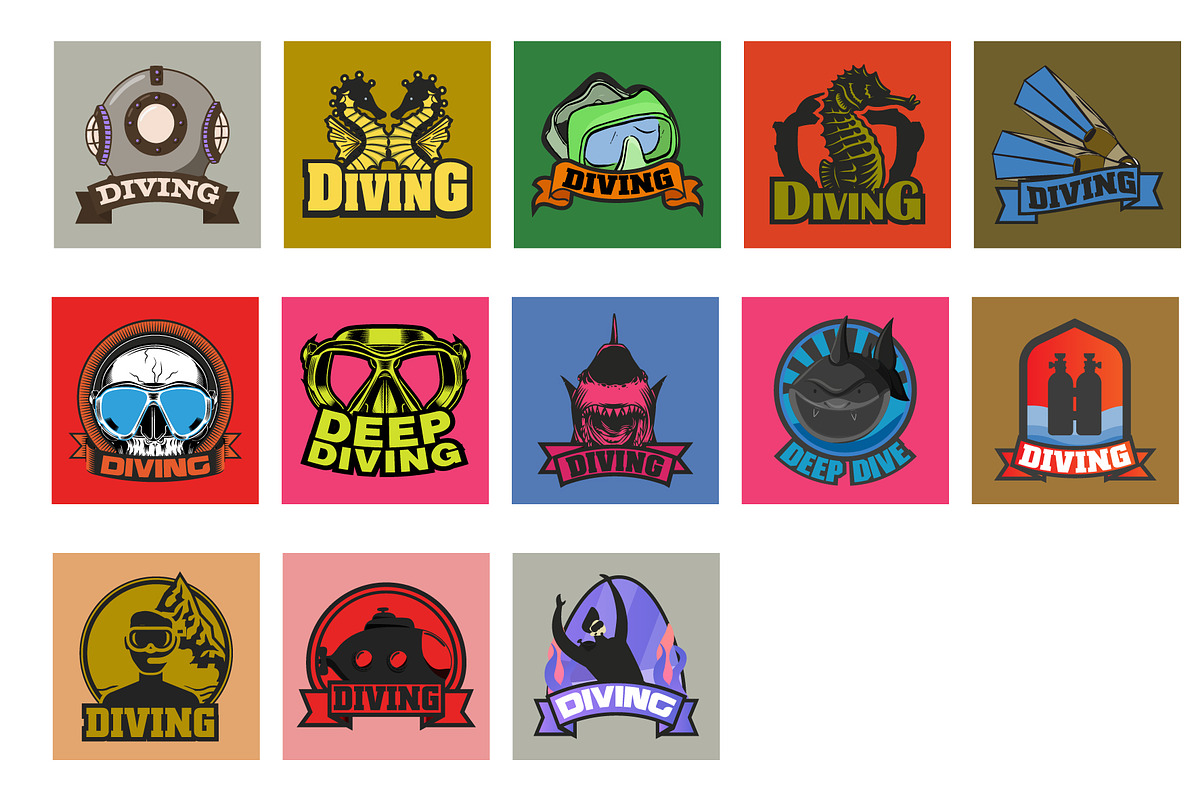 Diving Logo, a Branding & Logo Template by Vector Stall