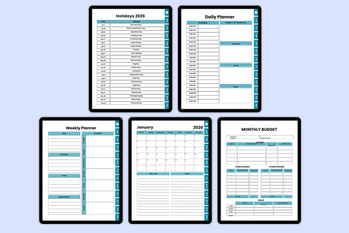 Digital 2026 Budget Organizer, a Stationery Template by Shumaya (Photo 2 of 5)