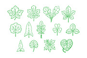 Contour Leaves Illustration Pack, an Illustration by Theresa Barba (Thumbnail 2 of 2)