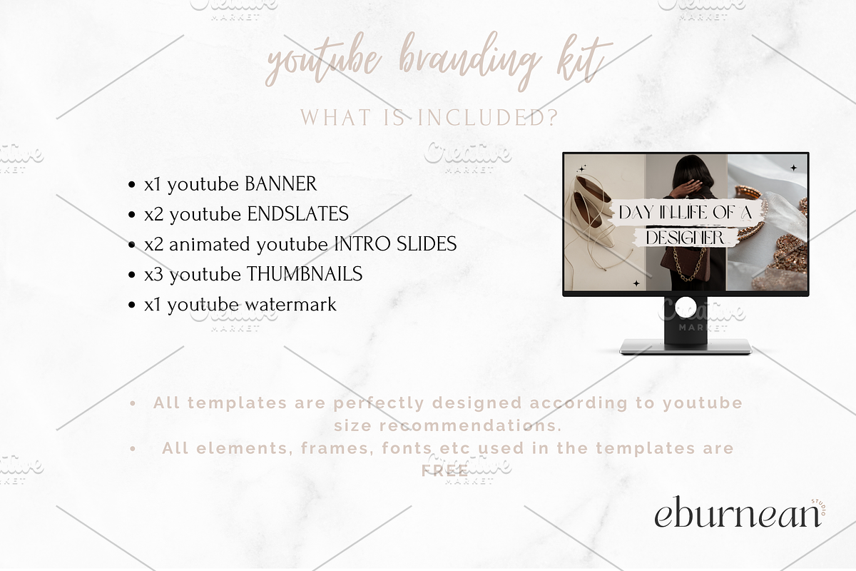 Youtube Branding Kit for Canva, a Social Media Template by Studio Eburnean (Photo 6 of 6)
