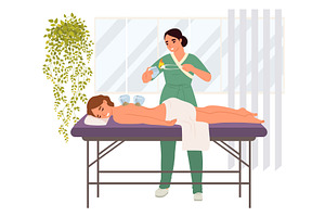 A skilled practitioner uses herbal, an Object Illustration by SiberianArt