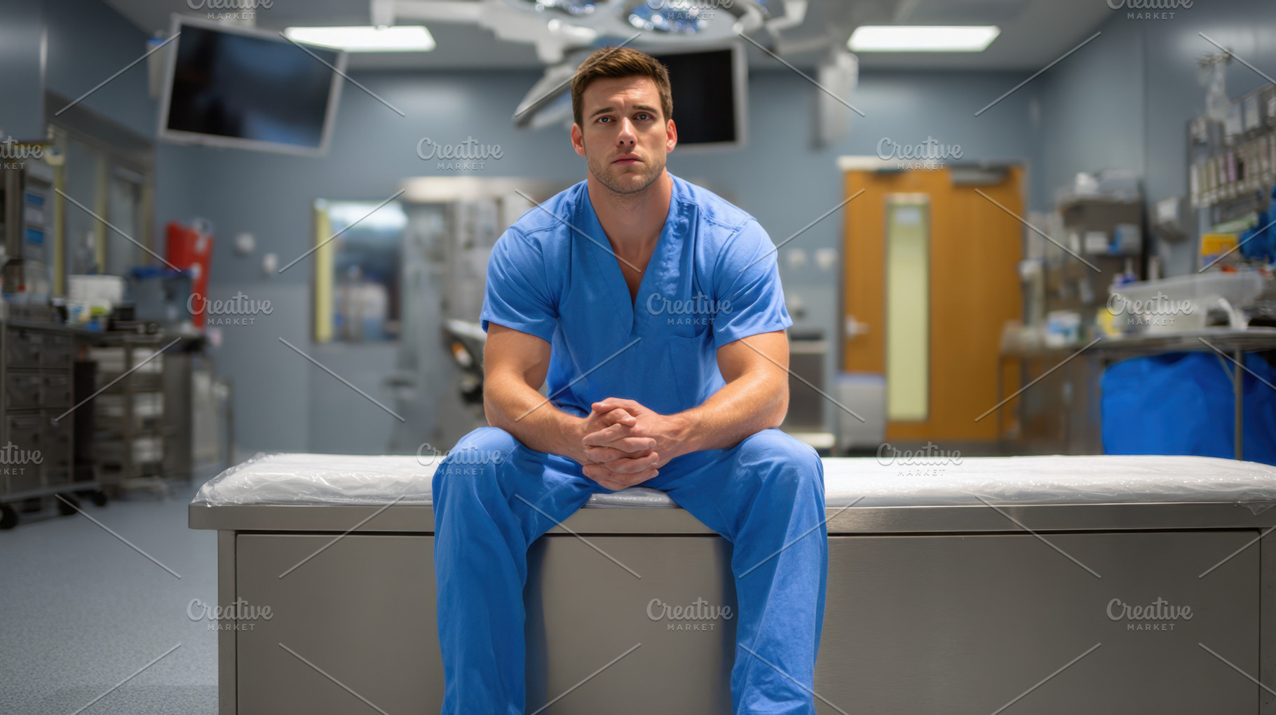 Med pro in blue scrubs, a Photo by Beautiful things