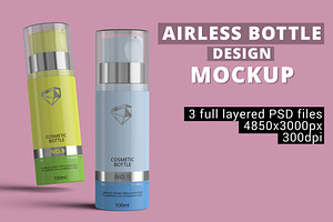 Airless Pump Cosmetic Bottle Mockup