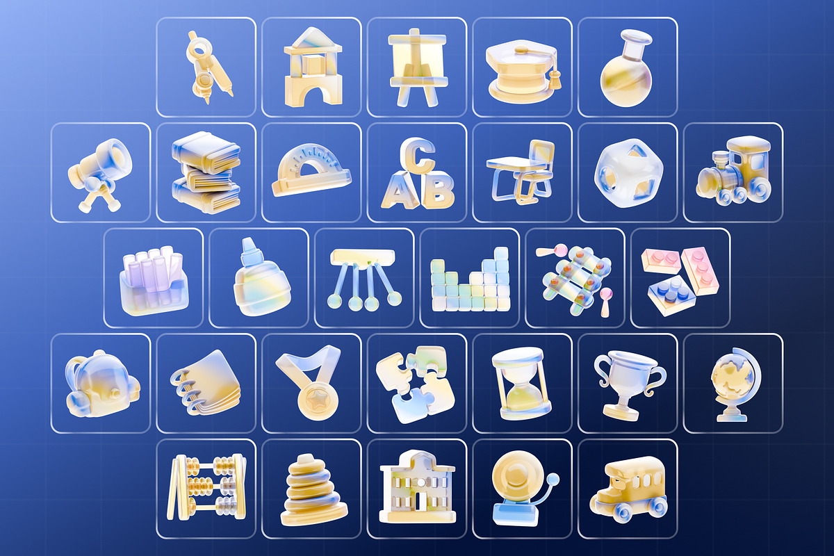 School Kids Essentials 3D Icon Pack, an Object 3D Model by Haps Space (Photo 4 of 4)