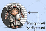 Whimsical Easter Girl Clipart Bundle, an Illustration by Canvas Craft (Thumbnail 2 of 7)