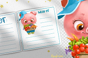 Piglet farmer with box of vegetables, an Animal Illustration by Azuzlikus (Thumbnail 2 of 3)