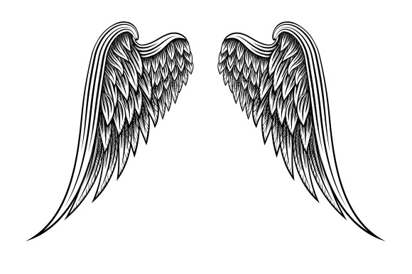 Hand Drawn Angel Wings