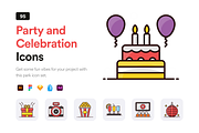 Party and Celebration Icons, a Duotone Icon by Brickclay (Thumbnail 1 of 9)