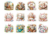 Easter bunny clipart bundle, an Illustration by SinaCreation (Thumbnail 11 of 11)