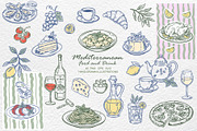 Mediterranean Food & Drink, a Seasonal Illustration by Watercolor dreams (Thumbnail 1 of 4)