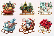 Christmas Sleigh Sublimation Clipart, an Illustration by CreationArt (Thumbnail 5 of 6)