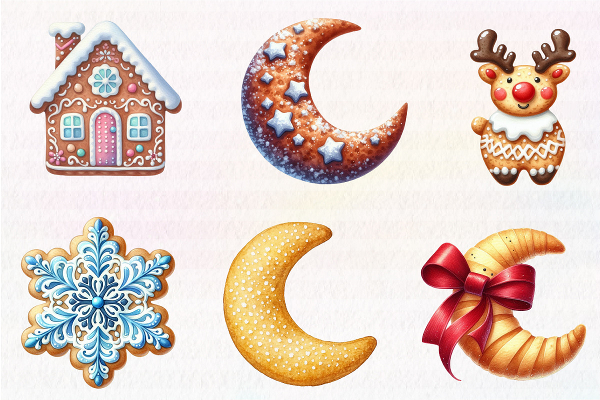 Christmas Cookie Clipart Bundle, an Illustration by CreationArt (Photo 3 of 6)
