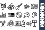 Minimalist Music Icon Set, an Illustration by designvectx (Thumbnail 1 of 3)