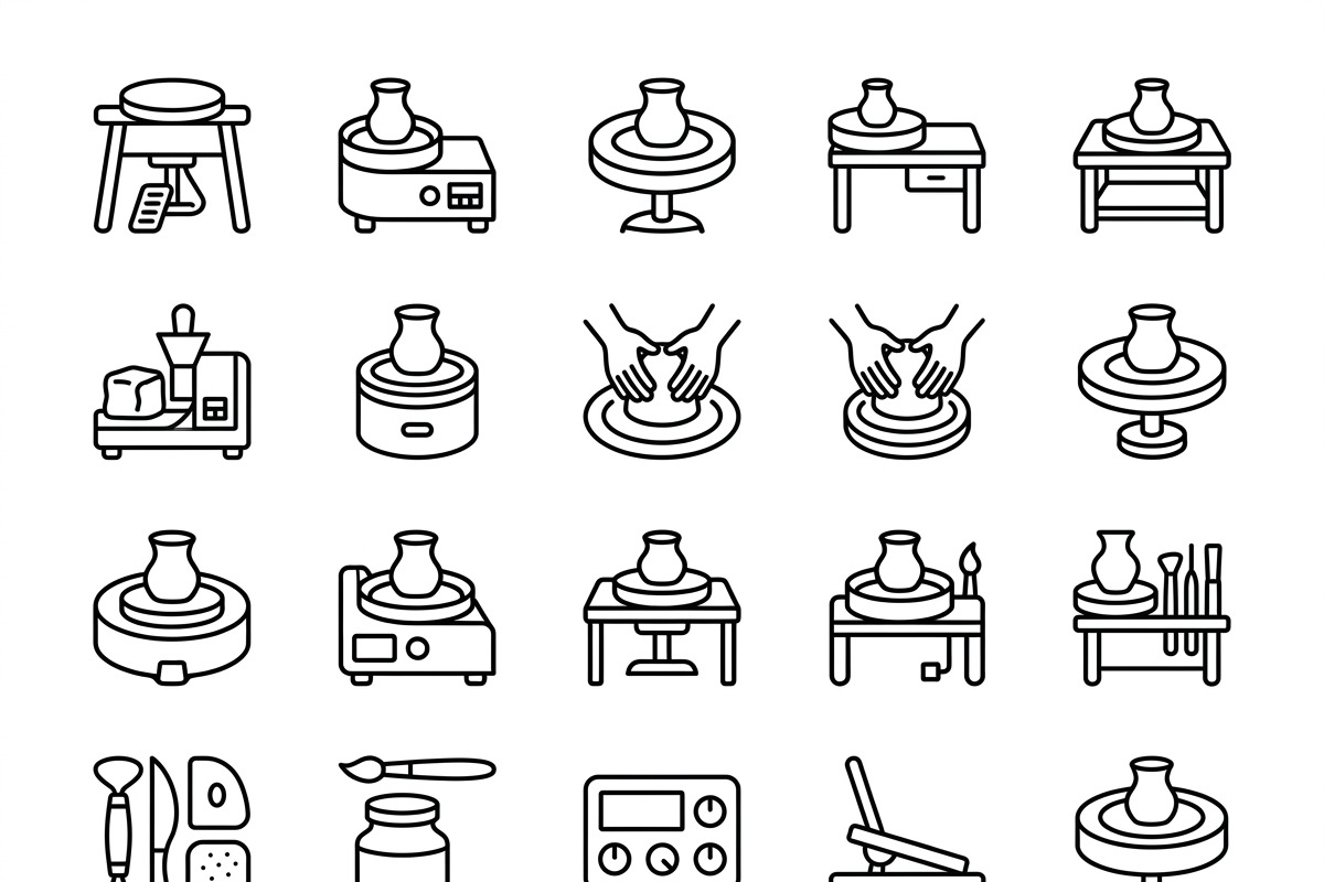 Bundles Pottery Studio Outline Icons, an Outline Icon by adenpinkstore (Photo 2 of 9)