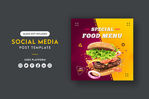 Burger Social Media Post Banner