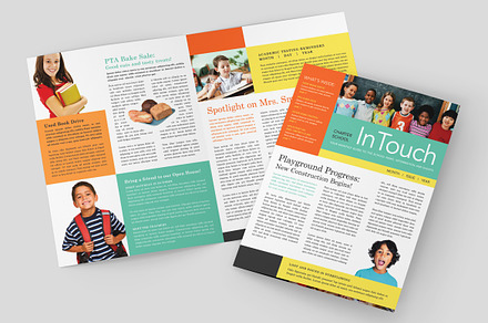 School Newsletter Template, a Magazine Template by StockLayouts