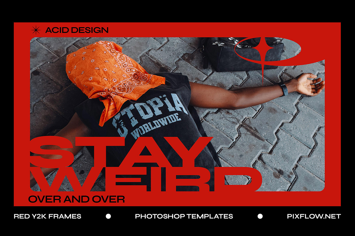 Red Y2K Frames V2, a Social Media Template by Pixflow (Photo 7 of 9)