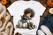 Autumn Girl Clipart, a Seasonal Illustration by CreationArt (Thumbnail 7 of 7)