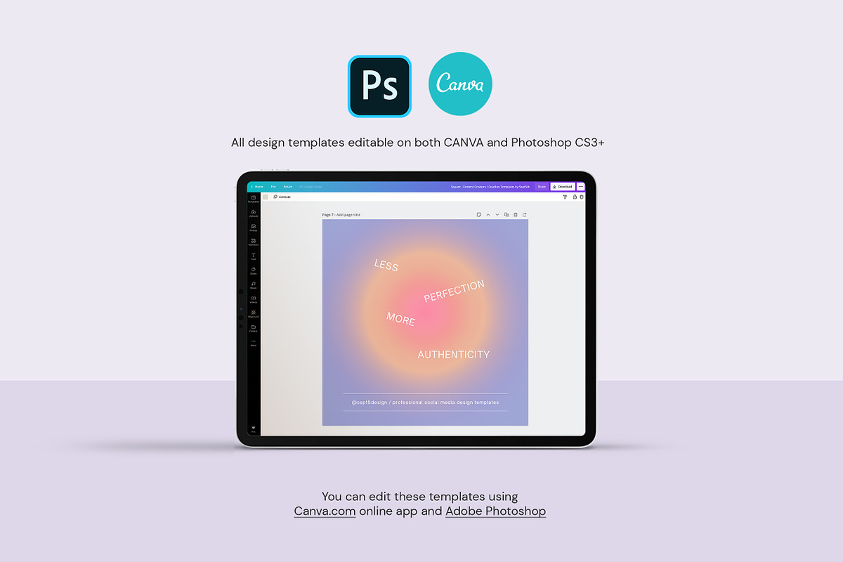 Canva Instagram Gradient Quotes + PS, a Social Media Template by September 5th (Photo 2 of 19)