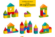 Toy blocks building towers, an Education Illustration by Primula`s shop (Thumbnail 3 of 4)