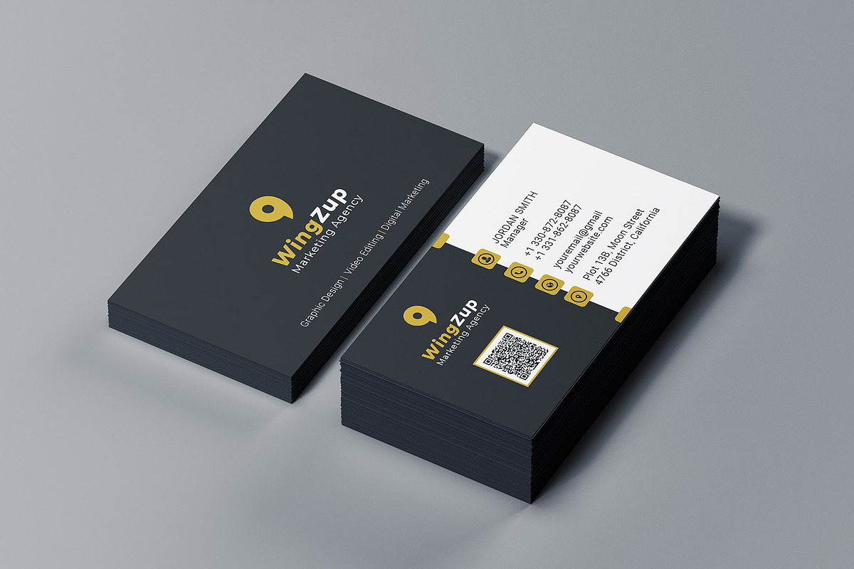 Yellow Business Card, a Business Card Template by Saman Osama (Photo 1 of 5)