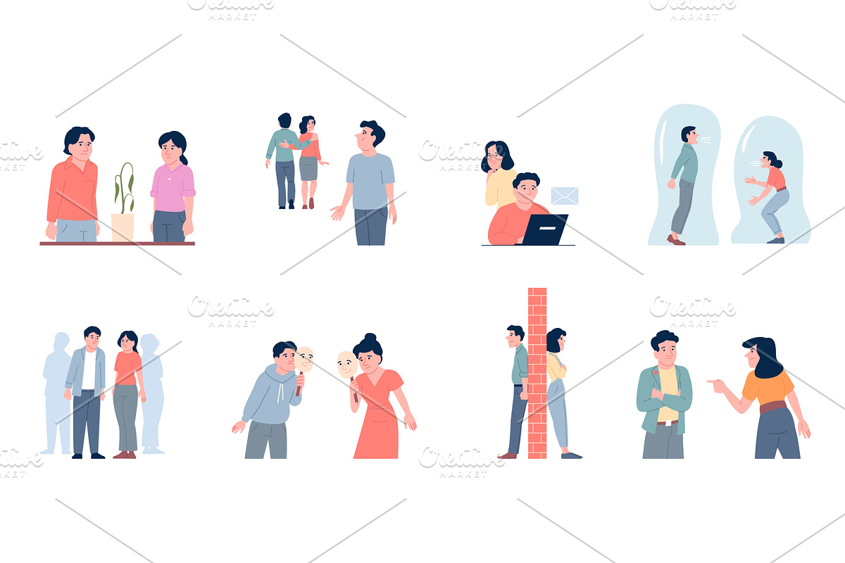 Cheaters in relationship. Betrayal, a Person Illustration by LadadikArt