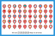 Map Pin and UI Location Marker Icons, an Icon by Designfour (Thumbnail 3 of 6)