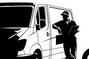 Delivery Driver Silhouette Pack, an Illustration by Amazin_art (Thumbnail 10 of 26)