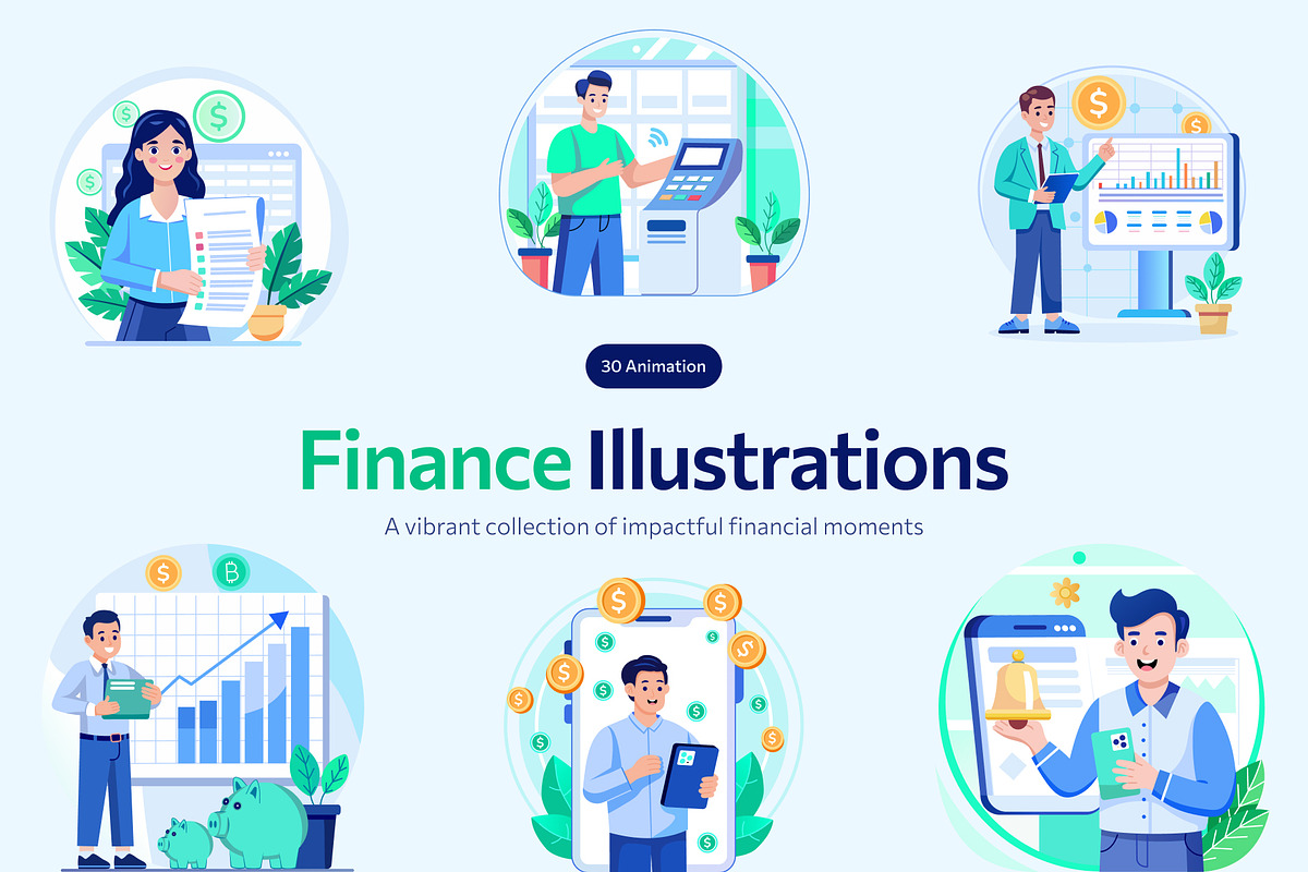 Animated Finance Illustration Set, a Finance Illustration by Brickclay (Photo 1 of 4)