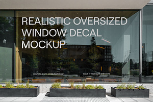 Oversized Window Decal Sign Mockup