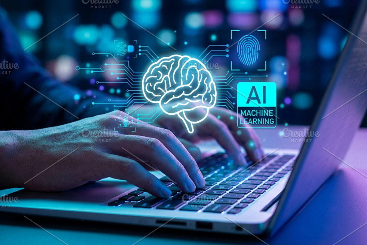 Futuristic computing and AI vision, a Technology Photo by nandinigraphics (Photo 2 of 2)