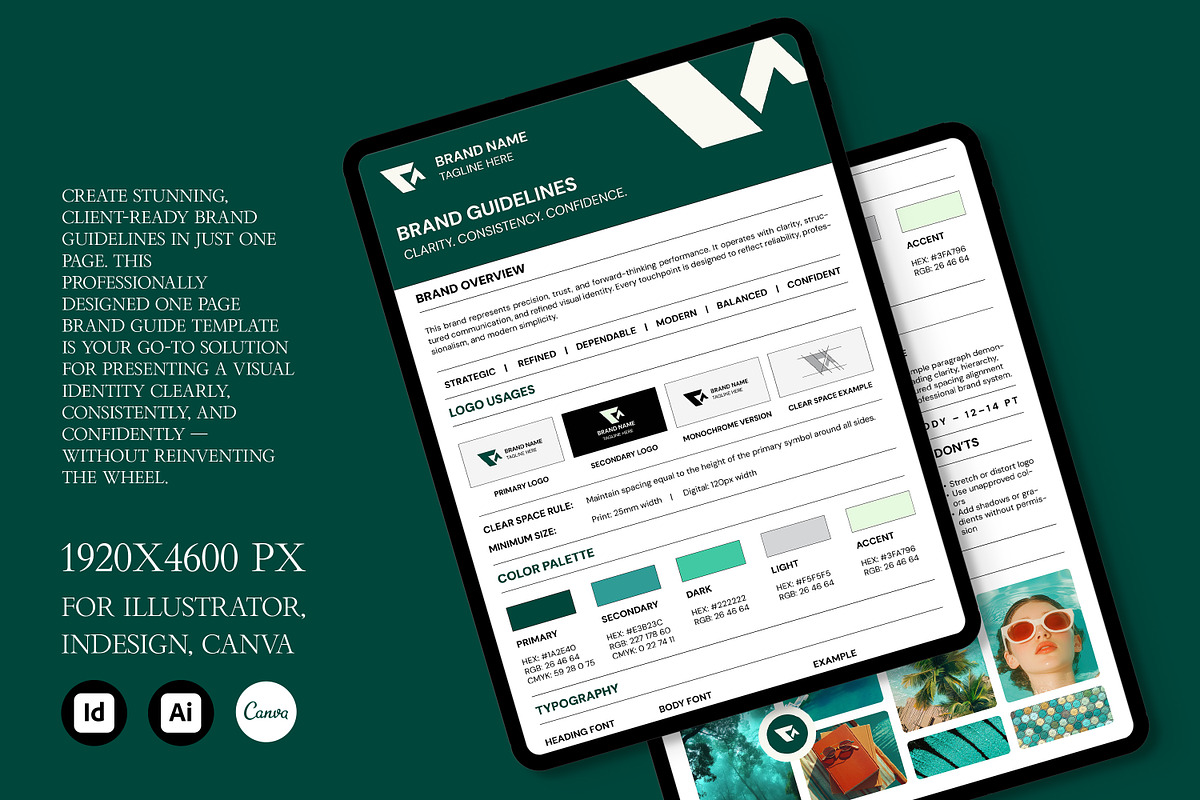 One Page Brand Guidelines, a Brochure Template by Artisan Vibes (Photo 3 of 5)