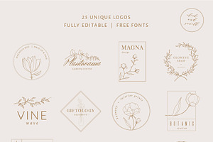 Vol. 2 Botanical Hand - Drawn Logos