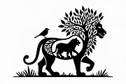 Lion Silhouette Vector Illustration,, an Illustration by Amazin_art (Thumbnail 19 of 21)