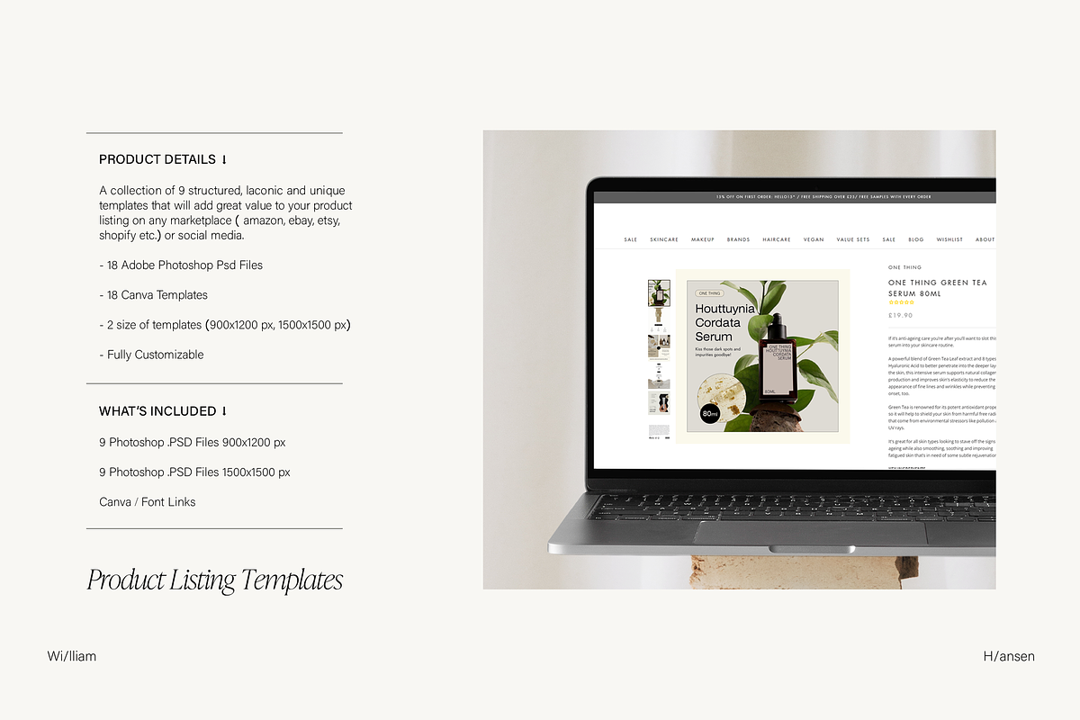Cosmetic Product Listing Templates, a Marketing Template by William Hansen (Photo 2 of 6)