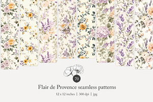 70 Provence floral seamless pattern, a Pattern Graphic by Poppy Lane Studio