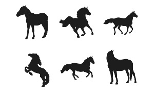 Horse Silhouettes Set 1 Procreate