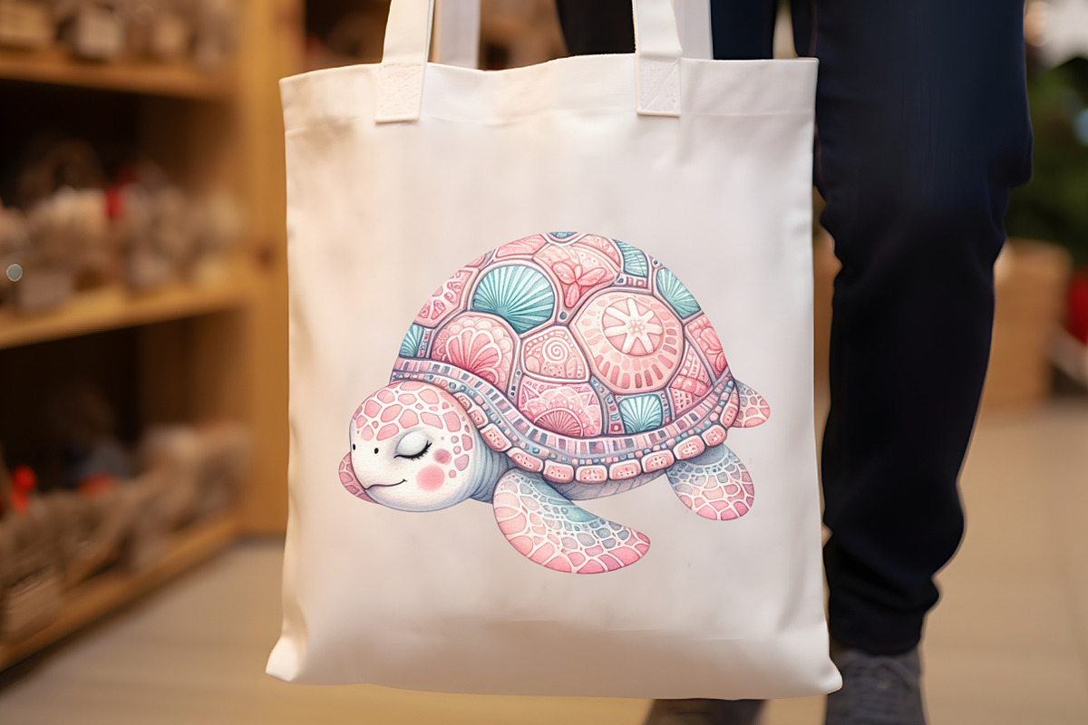 Watercolor Pink Sea Turtle Clipart, an Illustration by Rose Art (Photo 5 of 7)