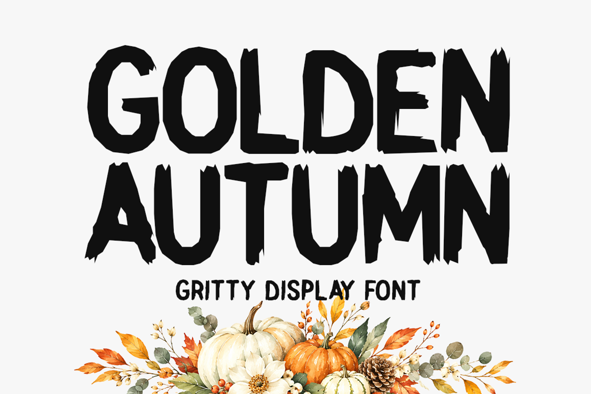 Golden Autumn Typeface, a Sans Serif Font by Seemly Fonts (Photo 1 of 5)