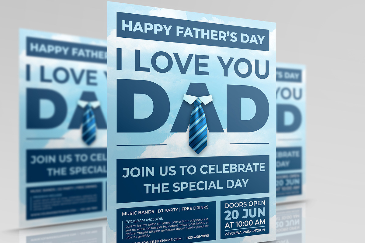 Father Day Party Flyer Template, a Flyer Template by OWPictures (Photo 1 of 4)