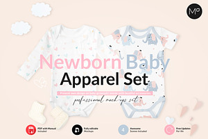 Baby Onesie 4x Mock-ups