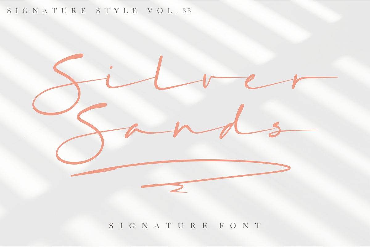 Silver Sands - Signature Font, a Script Font by Megi Satyo Widodo (Photo 1 of 15)