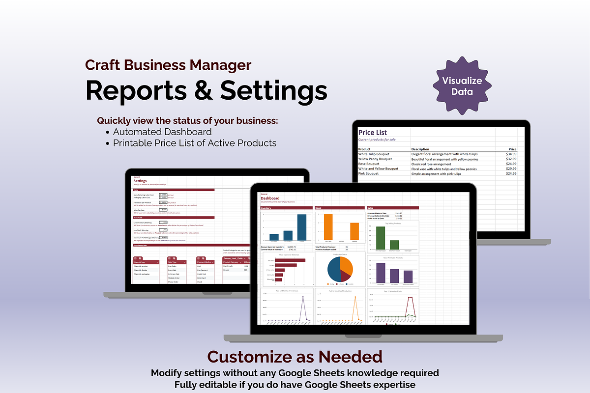Craft Business Manager-Google Sheets, an App Template by Ardent Workshop (Photo 8 of 9)