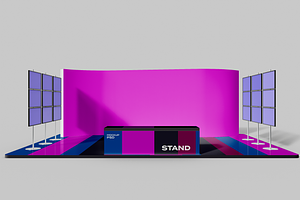 Exhibition Stand Video Walls Mockup, an Advertising Mockup by Xtrahive