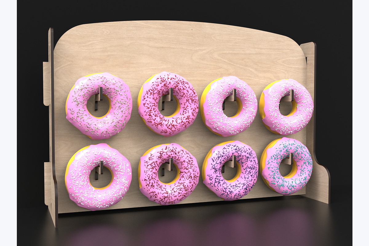 Donut Display Stand Laser Cut Files, an Object Graphic by ThemeXDigital (Photo 3 of 7)