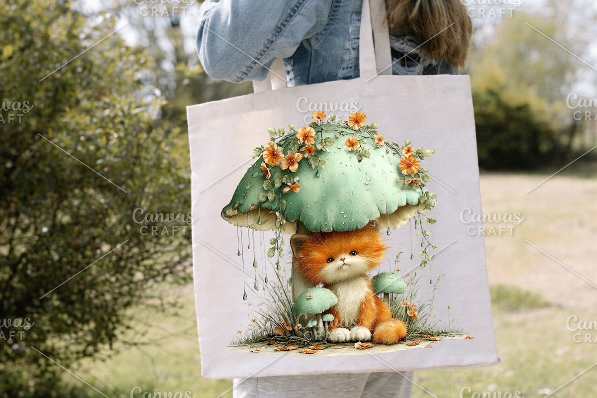 Whimsical Spring Cats Clipart Bundle, an Illustration by Canvas Craft (Photo 7 of 7)