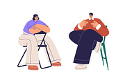 Modern people sitting on chairs set, a Person Illustration by Good Studio (Thumbnail 9 of 13)