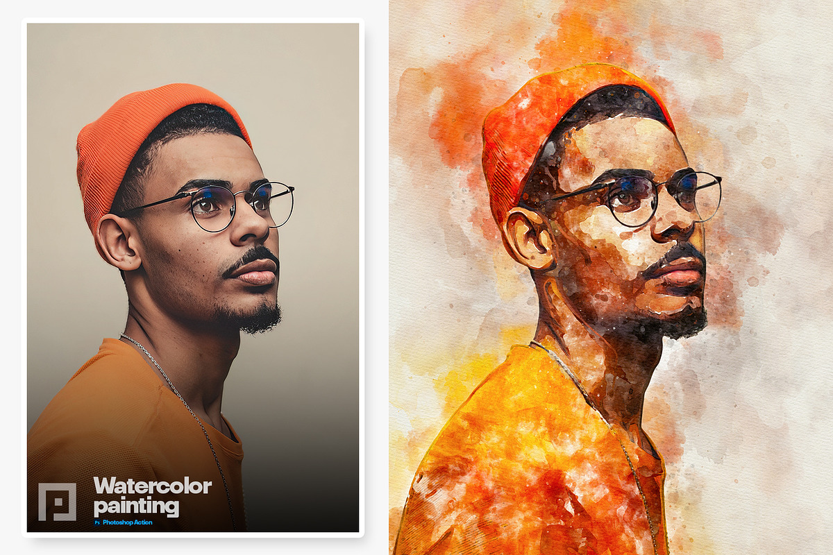 Watercolor Painting Photoshop Action, an Action Add-On by Shovajit