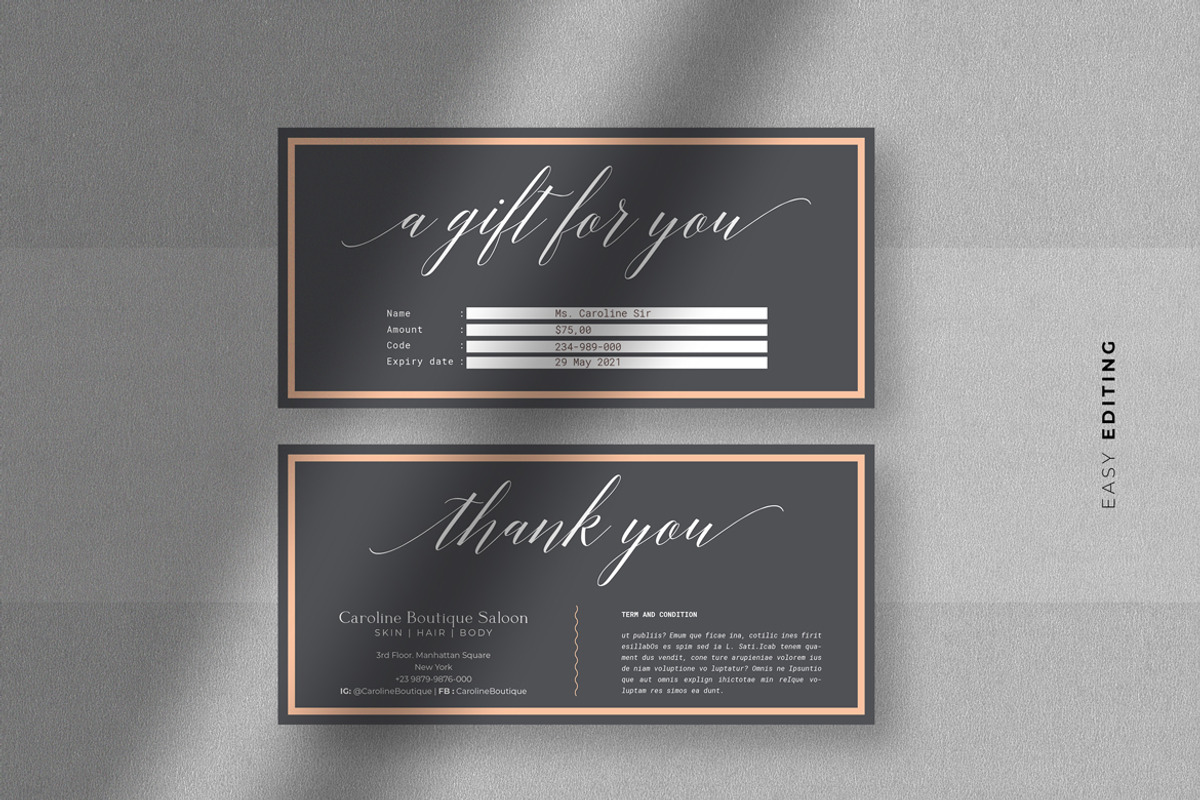Fashion Gift Voucher, a Card Template by Ahsanjaya (Photo 3 of 3)