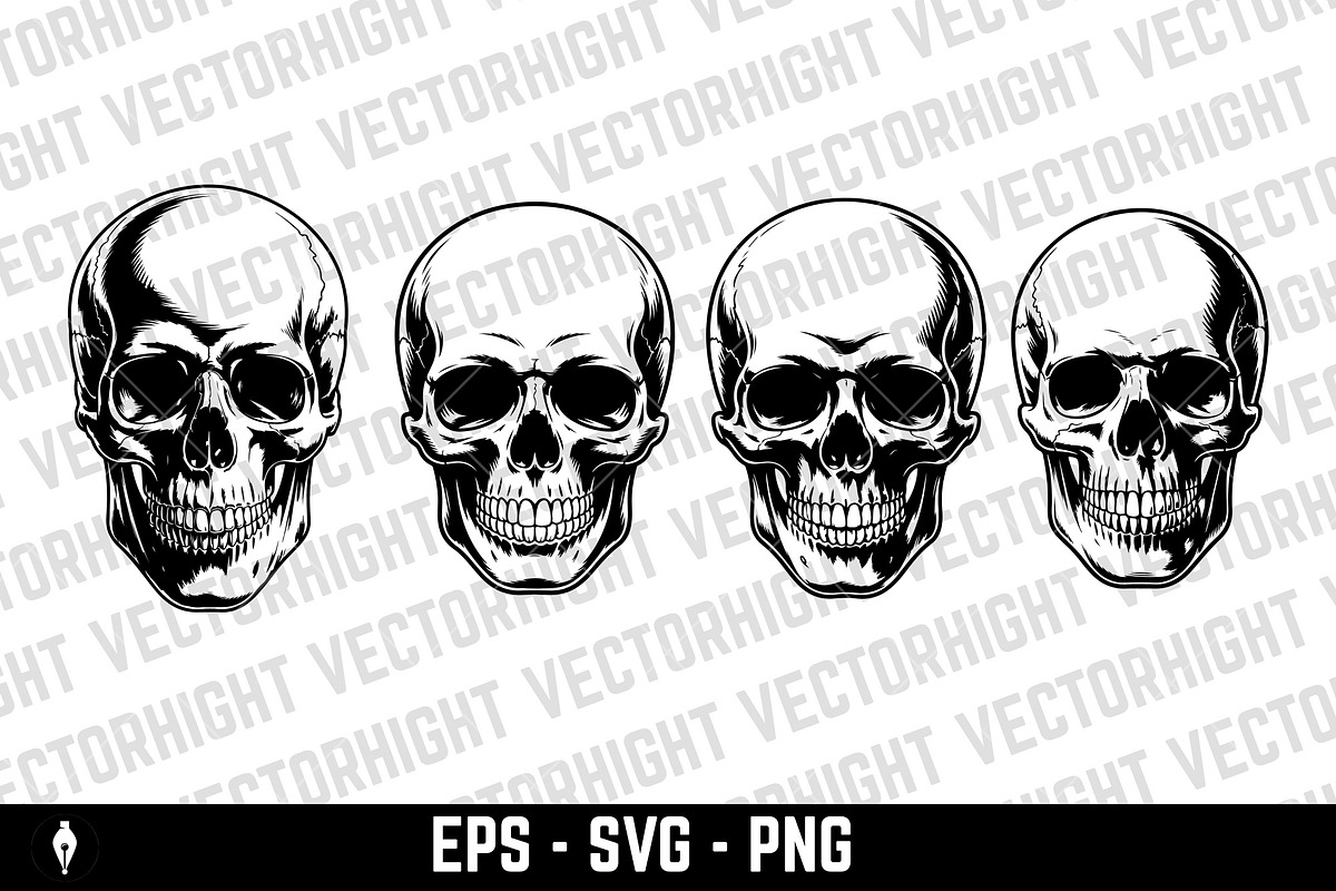 Illustration of a human skull, a Person Illustration by Vectorhight (Photo 1 of 3)